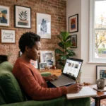 Online Private Tutor helping a student learn remotely from home